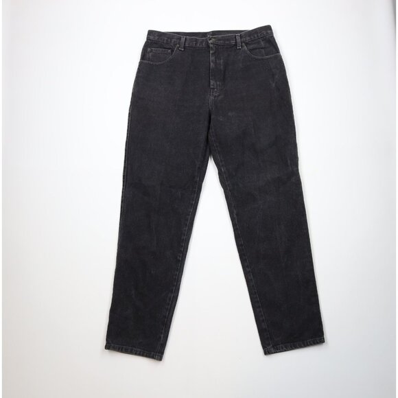 Vtg 90s Streetwear Mens 36x34 Faded Relaxed Fit Tapered Leg Denim Jeans Black